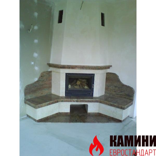 Ъглова камина Класик 700 с мрамор и гранит