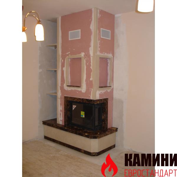 Френска камина 12 kW със странично стъкло