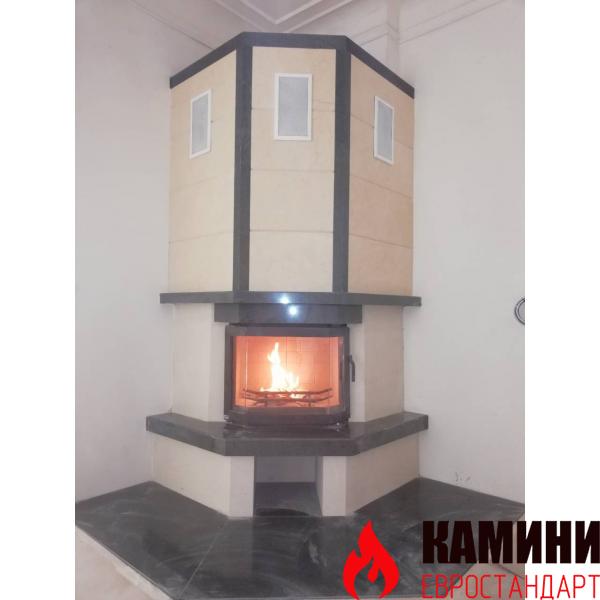 Ъглова призматична камина Елеганс с българска камера