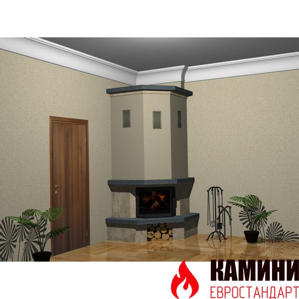 Класическа ъглова камина Елеганс – призматичен модел